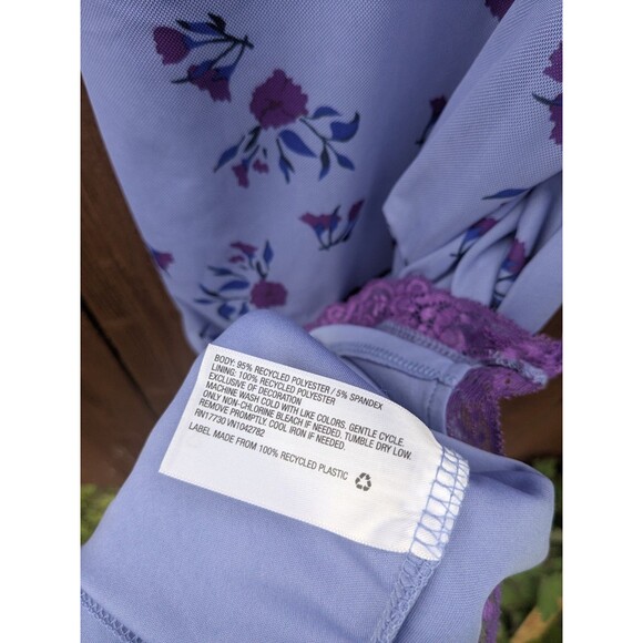 Y2K style Periwinkle Sleeveless Lace Mesh Bodycon Slip Dress Juniors Med Friends - Picture 7 of 8